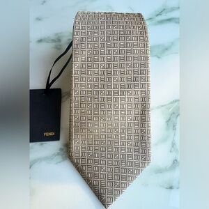 Fendi Men's Monogrammed Geometric Silk Tie